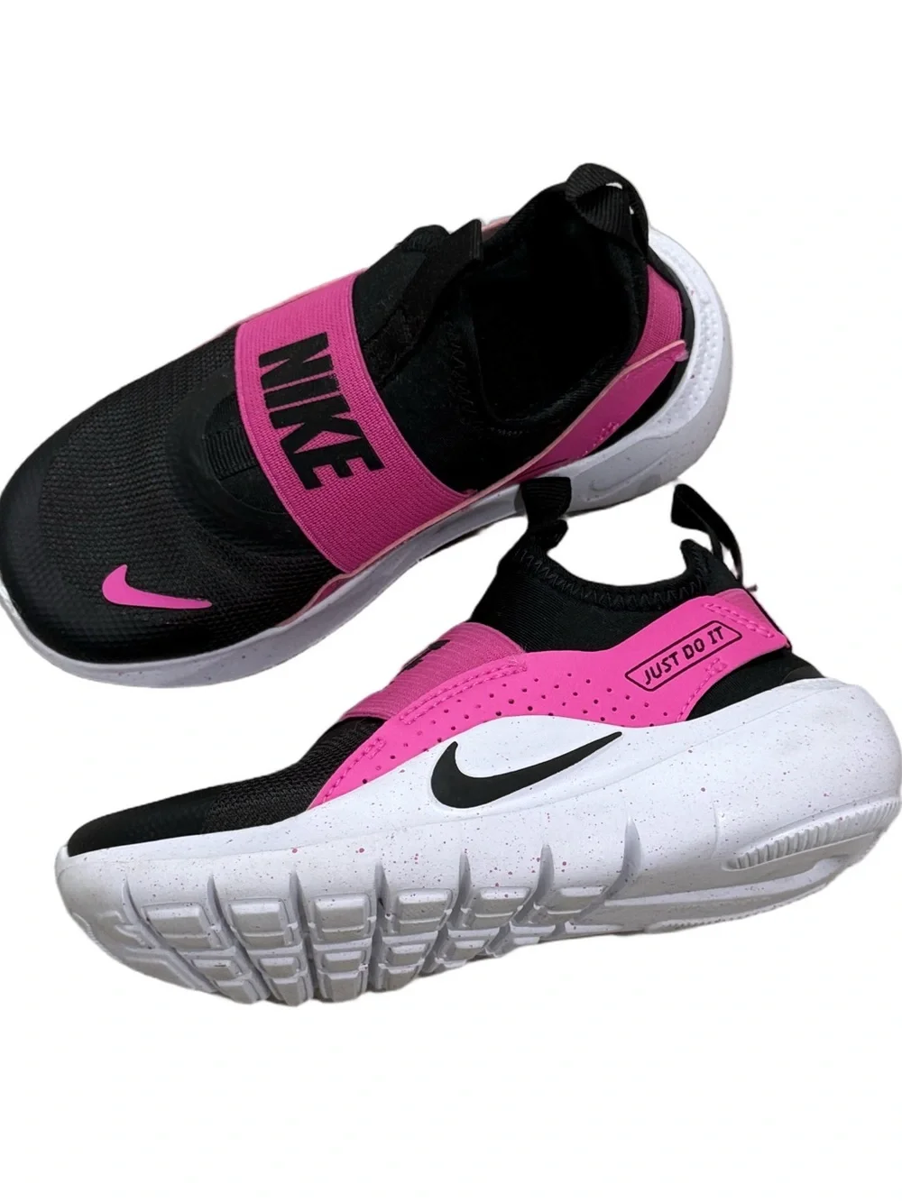 Nike Flex Runner 4 Toddler Sneakers Pink Black Slip On Shoes Size 11C